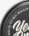 Glossy Round Tin Box Mockup - Top View