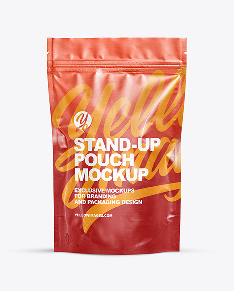 Glossy Stand-up Pouch Mockup