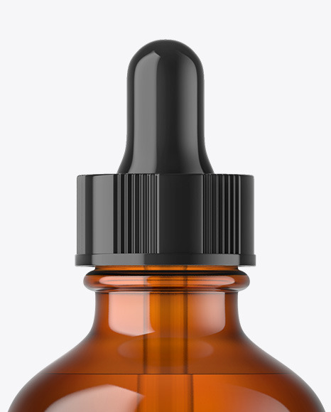 Amber Glass Dropper Bottle Mockup