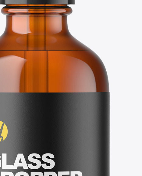 Amber Glass Dropper Bottle Mockup