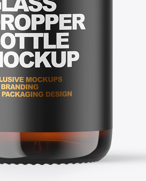 Amber Glass Dropper Bottle Mockup