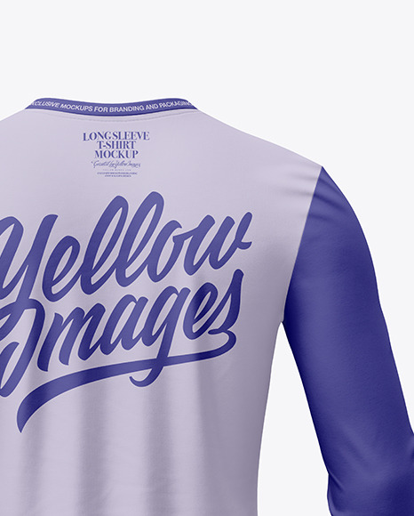 Long Sleeve T-Shirt Mockup - Back Side View