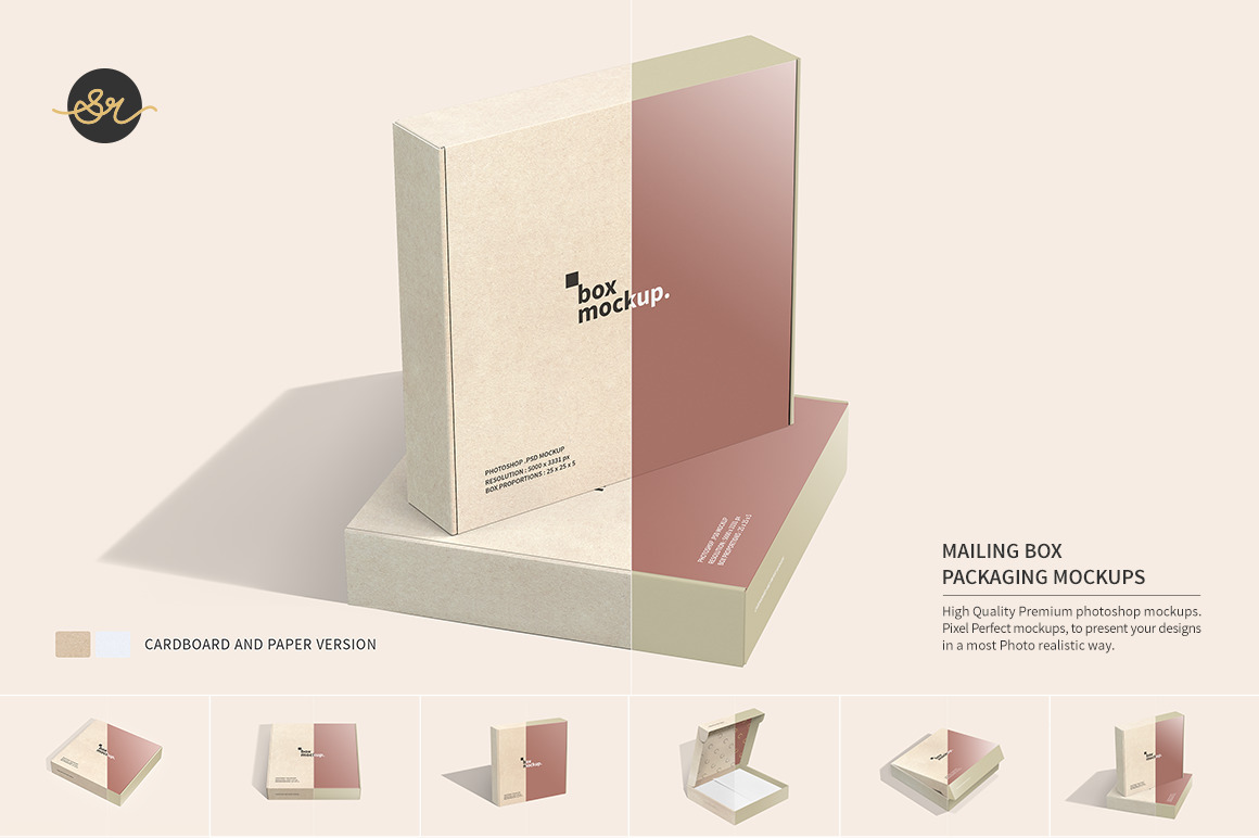 Mailing Box Packaging Mockups V1