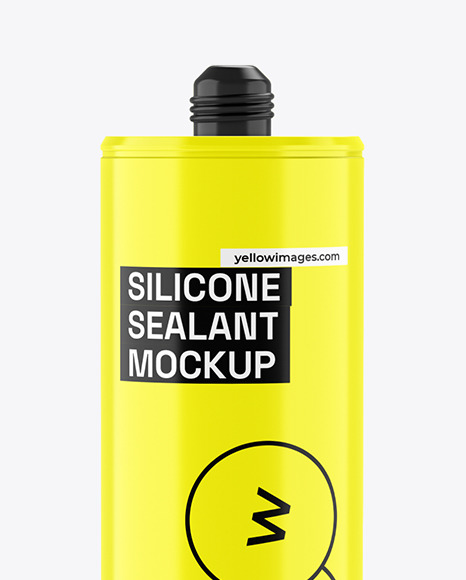 Glossy Silicone Sealant Tube Mockup