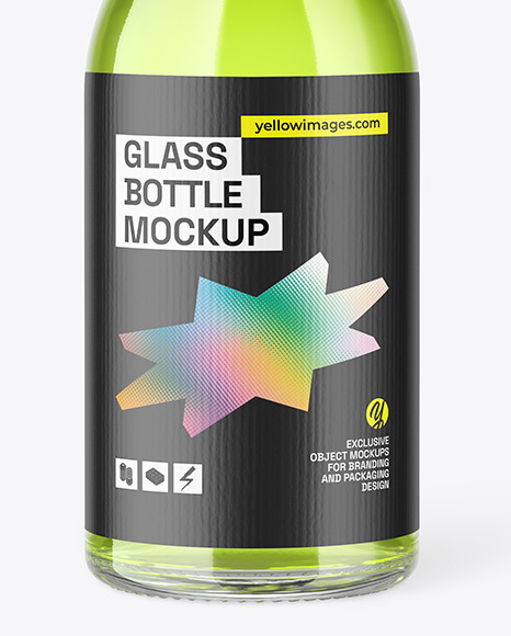 50ml Clear Glass Drink Bottle Mockup