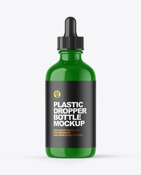 Glossy Plastic Dropper Bottle Mockup - Glass dropper bottle mockup