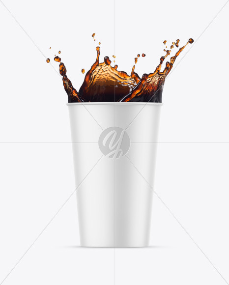 Paper Coffee Cup w/ Splash Mockup