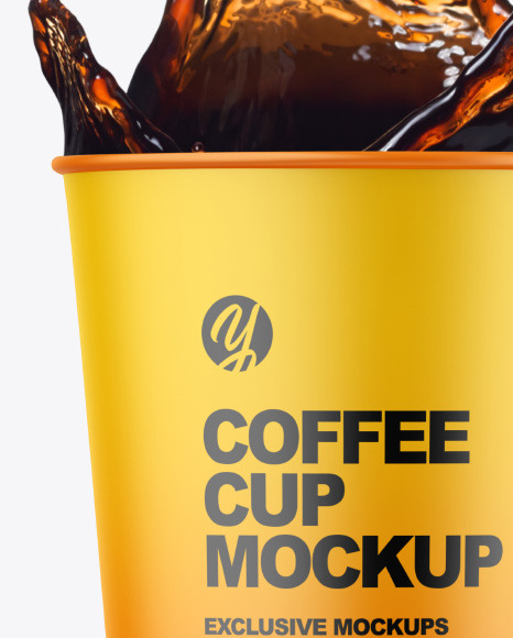 Paper Coffee Cup w/ Splash Mockup