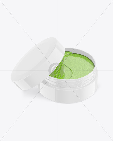 Glossy Cosmetic Jar w/ Patches Mockup