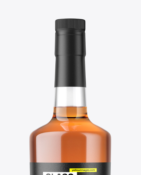 700ml Clear Glass Whiskey Bottle Mockup