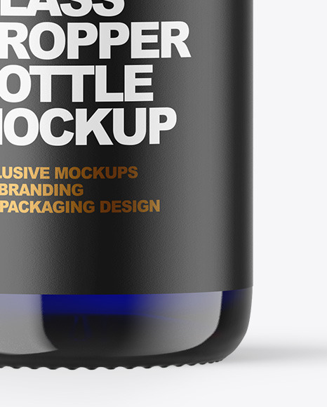 Blue Glass Dropper Bottle Mockup