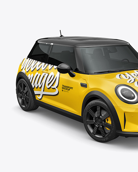 Compact Car Mockup - Half Side View
