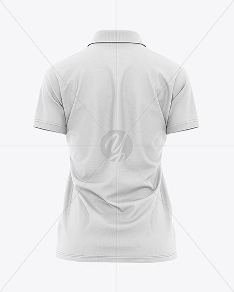 Women&#039;s Short Sleeve Polo Shirt Mockup - Back View