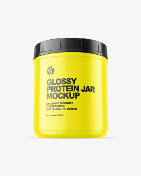 Glossy Protein Jar Mockup