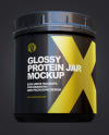 Glossy Protein Jar Mockup