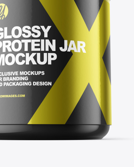 Glossy Protein Jar Mockup