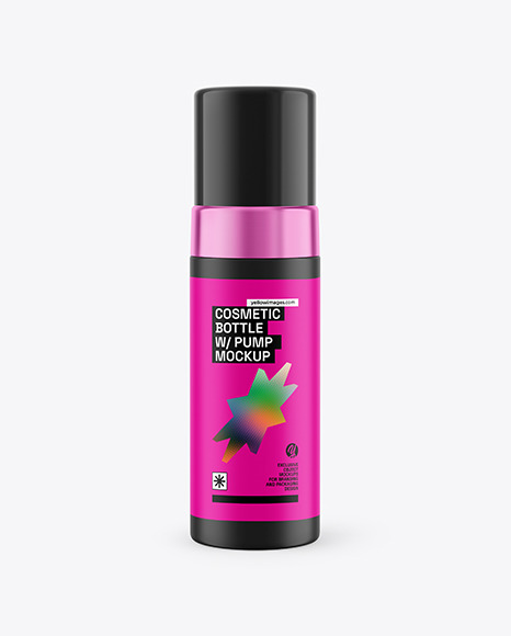 Matte Cosmetic Bottle with Pump Mockup Matte Cosmetic Bottle with Pump Mockup