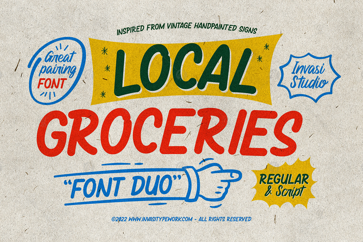 Local Groceries - Handwritten Font Duo Local Groceries - Handwritten Font Duo