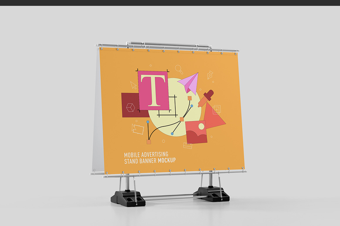 Mobile Advertising Stand Banner Mockup