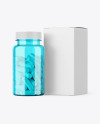 Colored Pills Bottle with Box Mockup