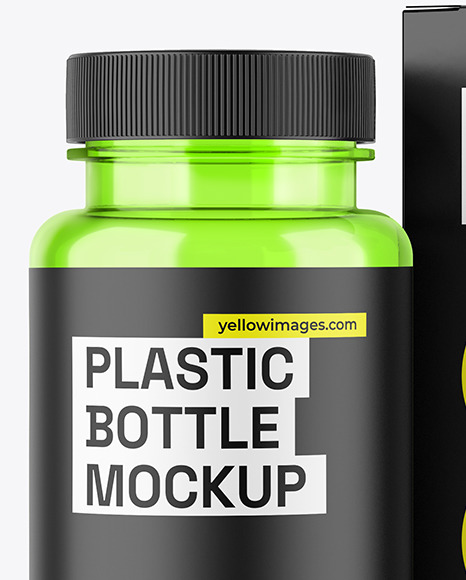 Colored Pills Bottle with Box Mockup