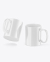 Two Glossy Mugs Mockup