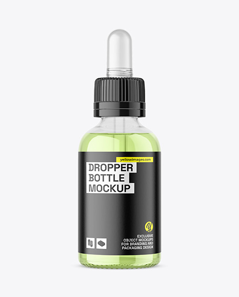 Clear Glass Dropper Bottle Mockup - Glass dropper bottle mockup