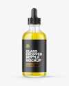 Clear Glass Dropper Bottle with Oil Mockup