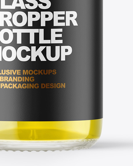 Clear Glass Dropper Bottle with Oil Mockup