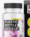 Clear Pills Bottle with Box Mockup