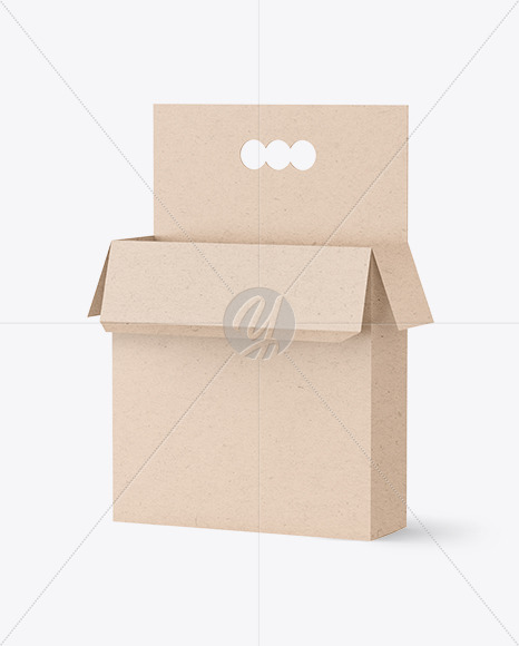 Opened Kraft Paper Hanging Box Mockup