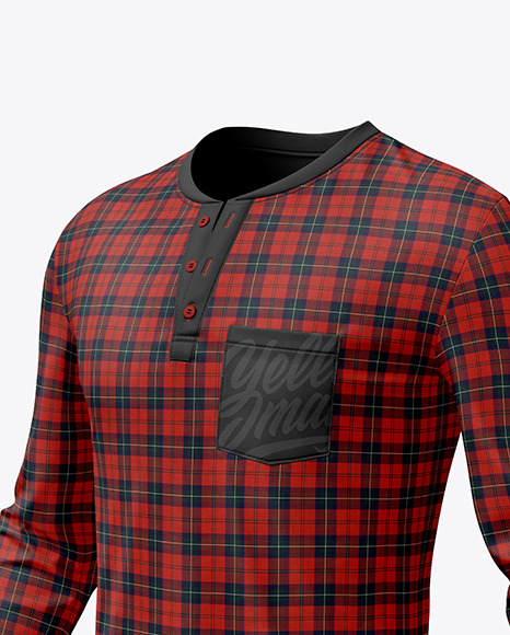 Long Sleeve T-Shirt Mockup - Halfside Front View