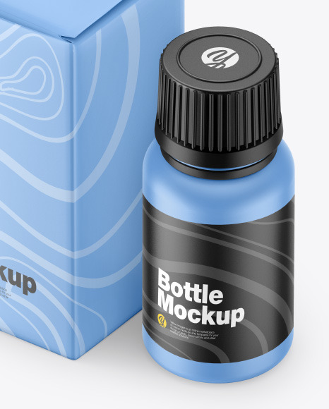 Matte Bottle w/ Box Mockup