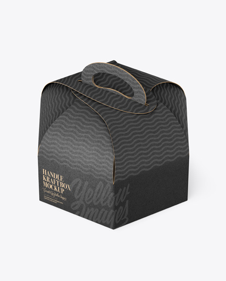 Hexagon Kraft Paper Box W/ Handle Mockup