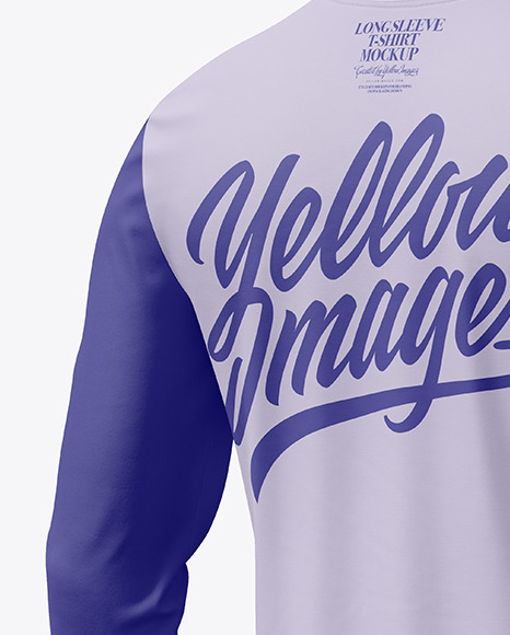 Long Sleeve T-Shirt Mockup - Halfside Back View