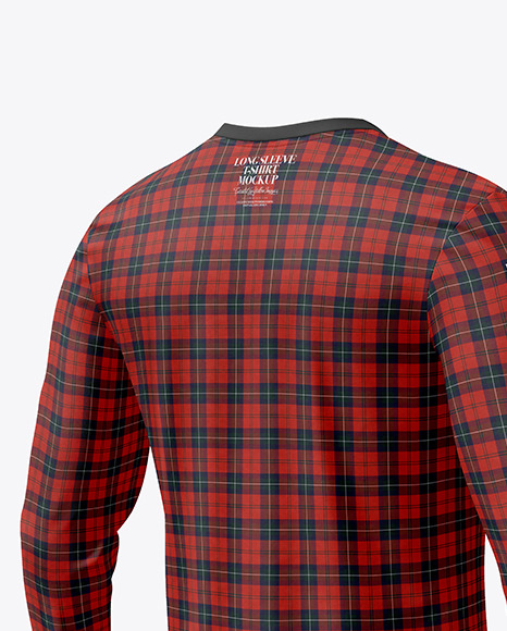 Long Sleeve T-Shirt Mockup - Halfside Back View