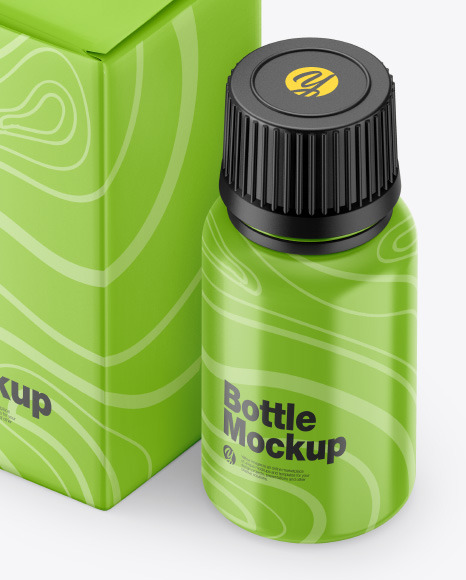 Glossy Bottle w/ Box Mockup