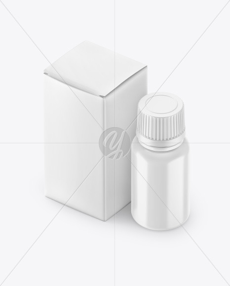 Glossy Bottle w/ Box Mockup