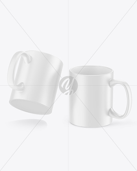 Two Matte Mugs Mockup