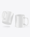 Two Matte Mugs Mockup