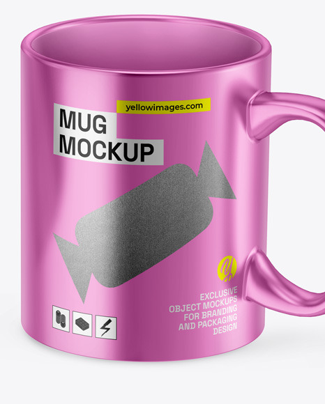 Two Matte Metallic Mugs Mockup