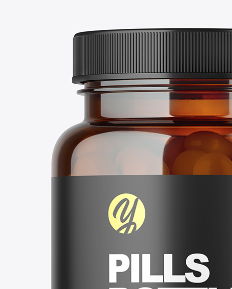 Amber Pills Bottle Mockup