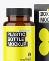 Amber Pills Bottle with Box Mockup