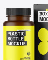 Matte Amber Pills Bottle with Box Mockup