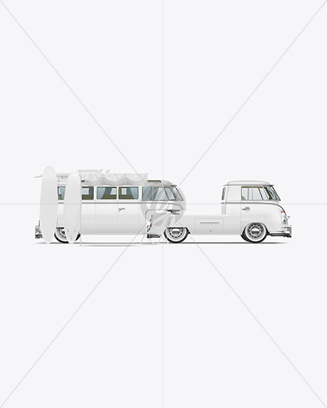 Camper Van W\ Surfboards Mockup - Side View