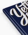 Glossy Square Book Mockup - Half Side View (High-Angle Shot)