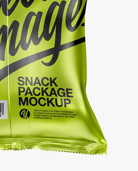 Metallic Snack Package Mockup - Back View