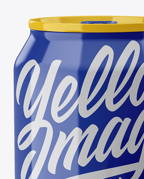 Two 330ml Glossy Aluminium Cans Mockup