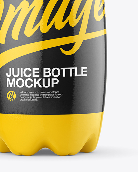 Glossy Plastic Juice Bottle Mockup