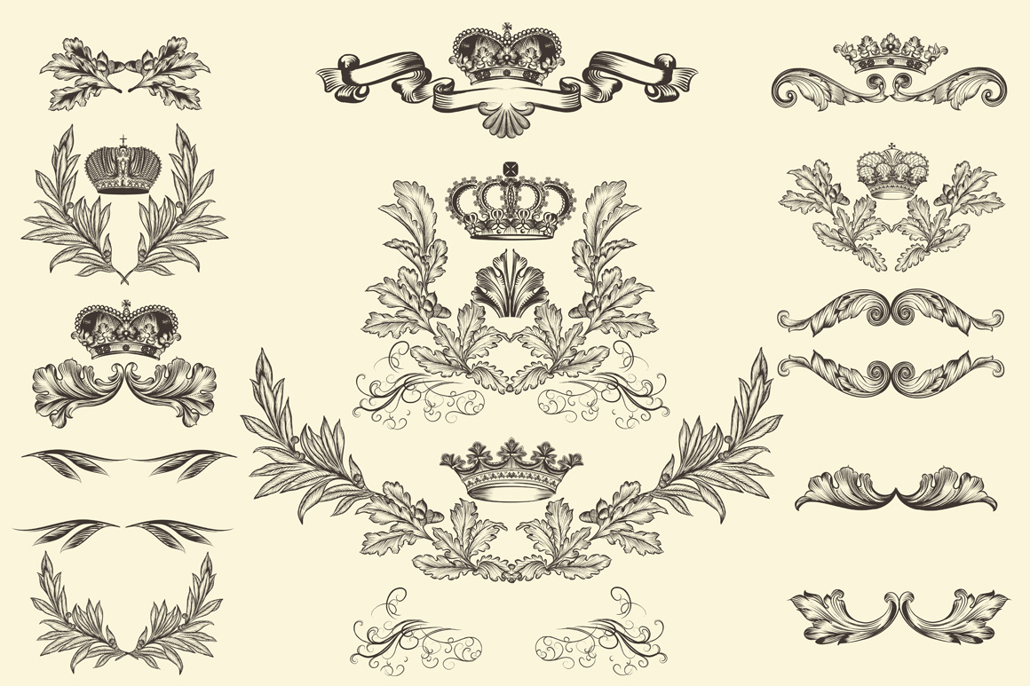 Vector wreath and frames Vector wreath and frames